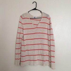 Old Navy, orange & tan/cream striped sweater